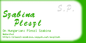 szabina pleszl business card